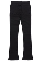 Waylon Jet Black Stacked Flare Jean