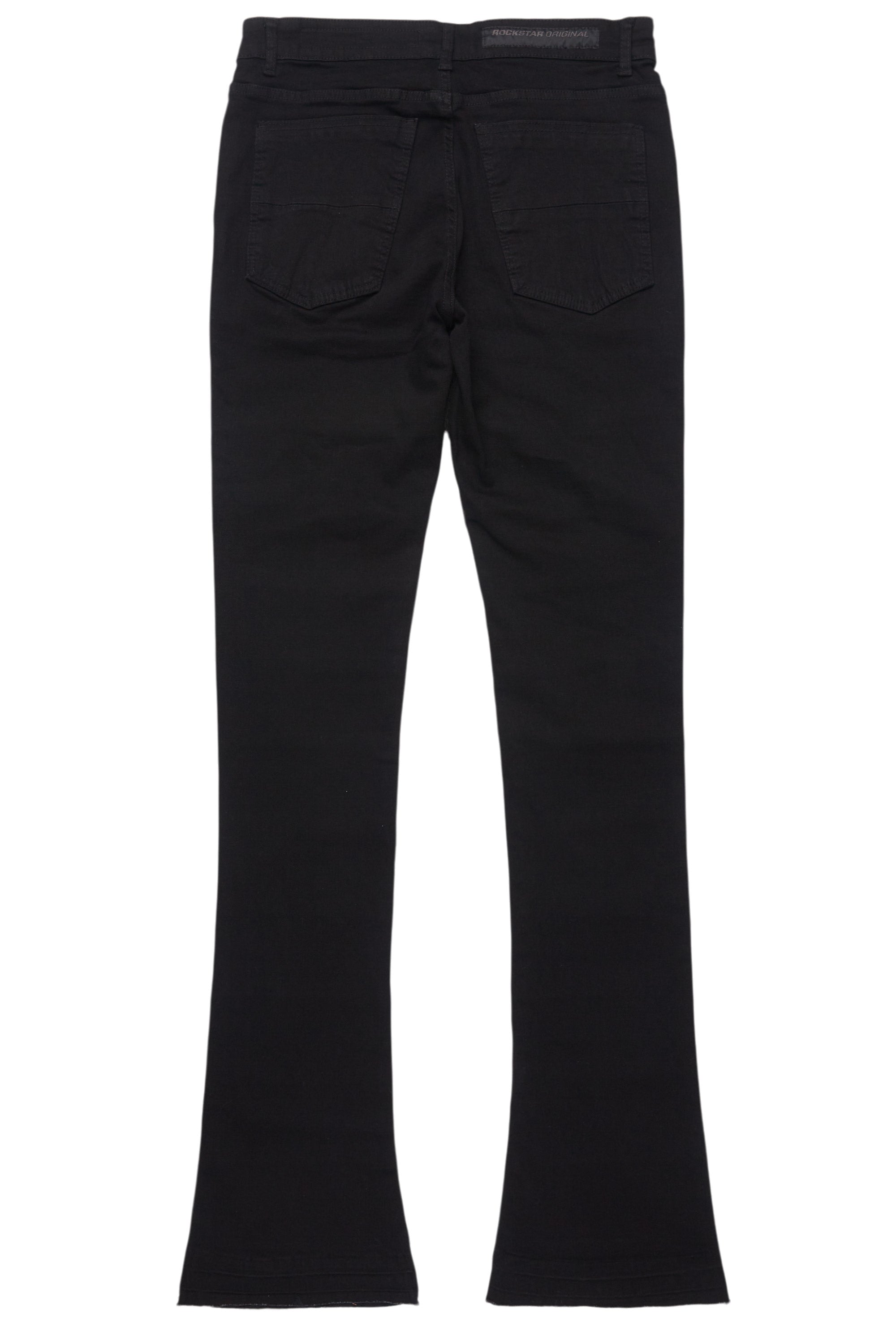 Waylon Jet Black Stacked Flare Jean