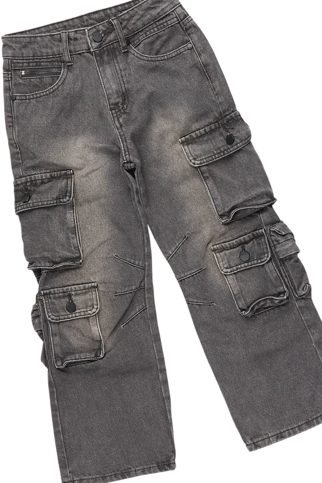 Boys Boaz Light Grey Hoodie/Stacked Flare Jean Set