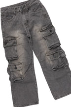 Boys Boaz Light Grey Hoodie/Stacked Flare Jean Set