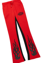 Amos Black/Red Double Layer T-Shirt/Stacked Baggy Pant Set