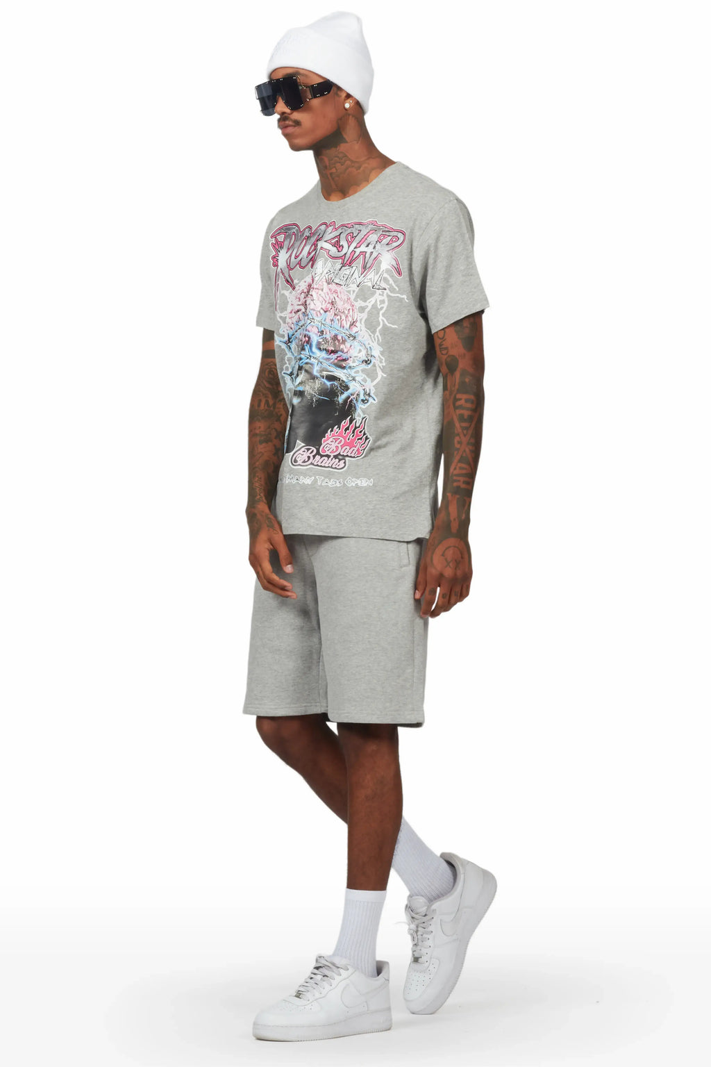 Dexx Grey T-Shirt Short Set