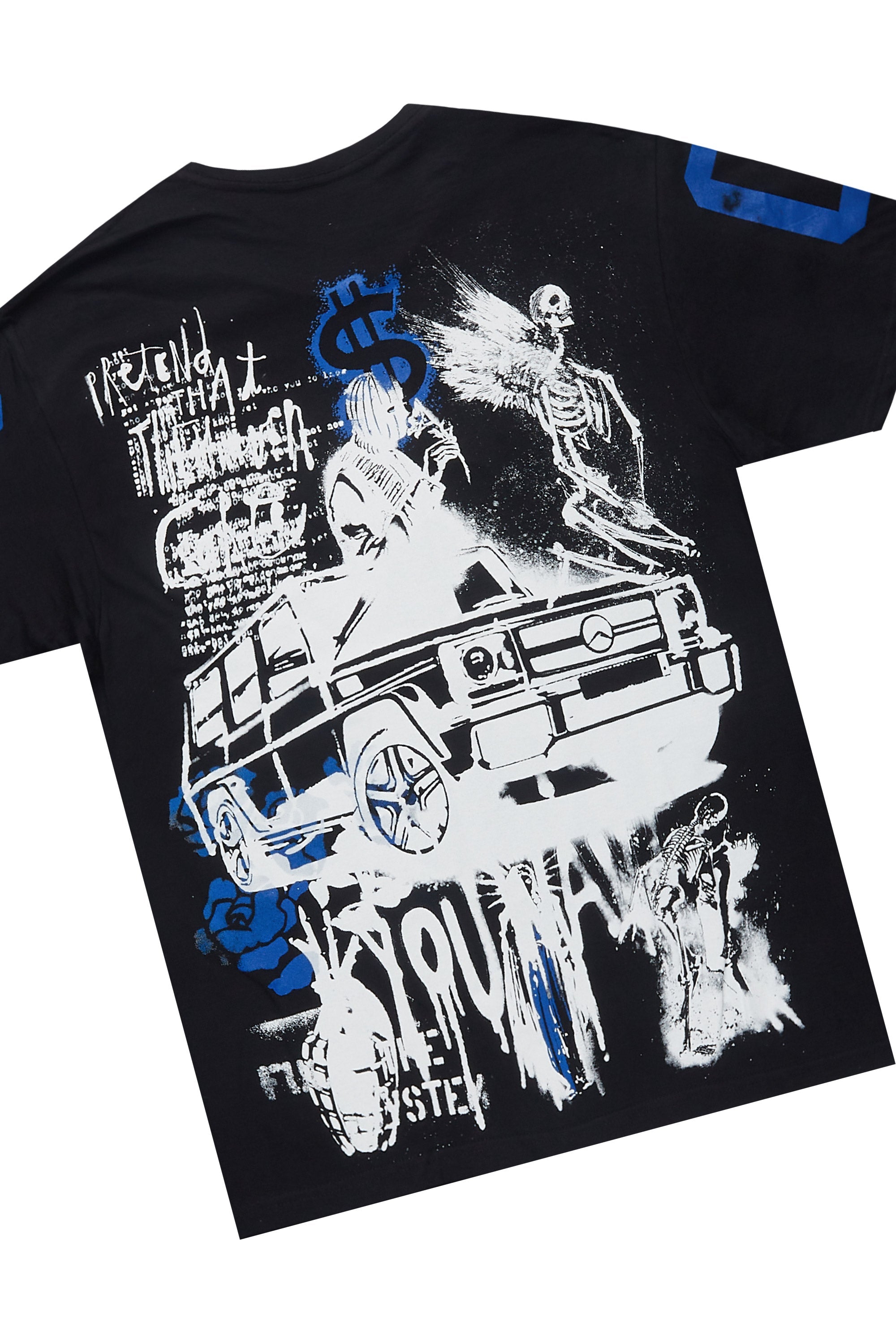 Grill Black/Blue T-Shirt/Denim Short Set