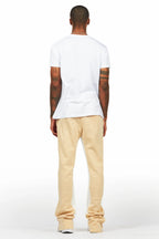 Beno White/Beige T-Shirt/Baggy Stacked Pant Set