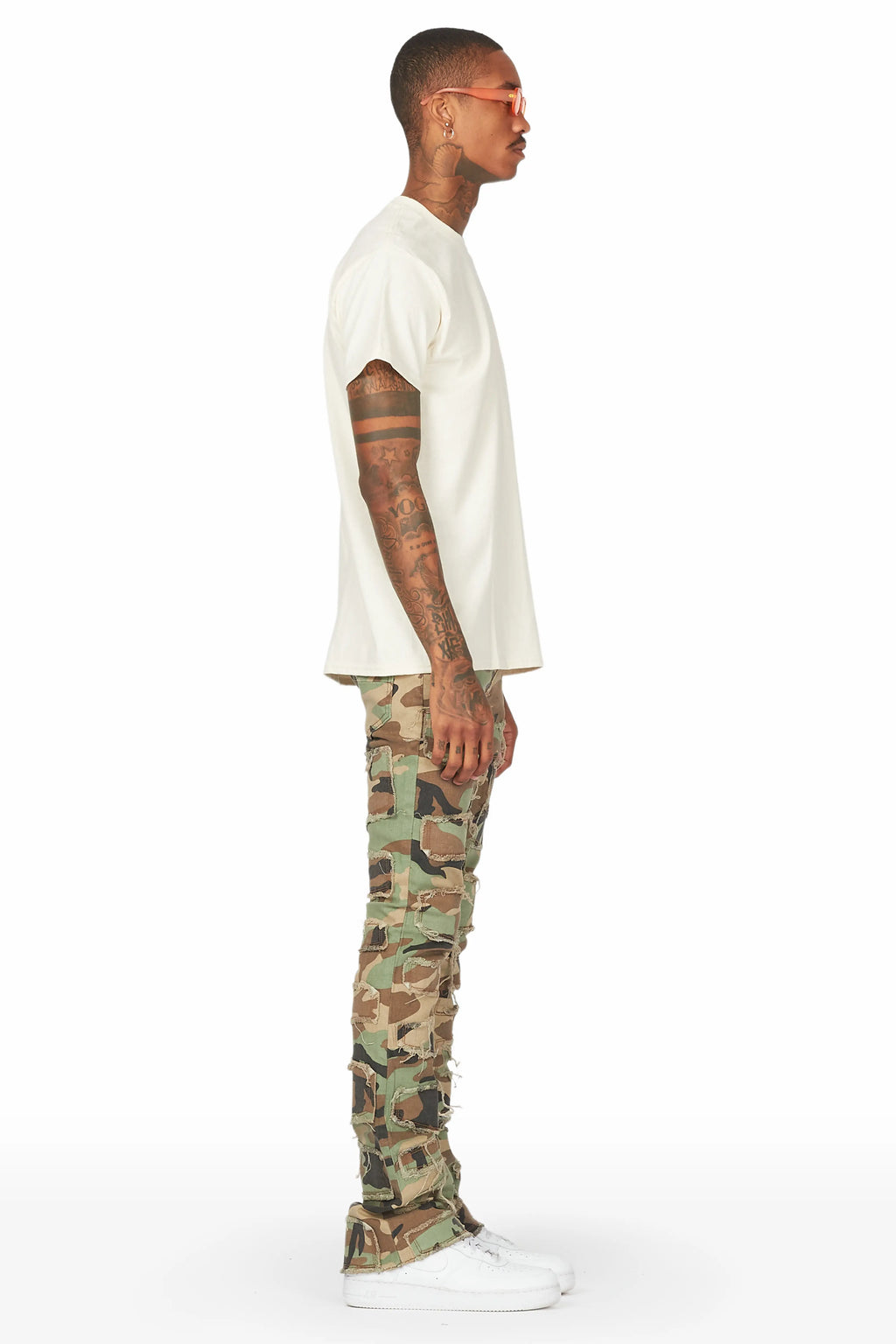 Shake Faded Camo Stacked Flare Jean