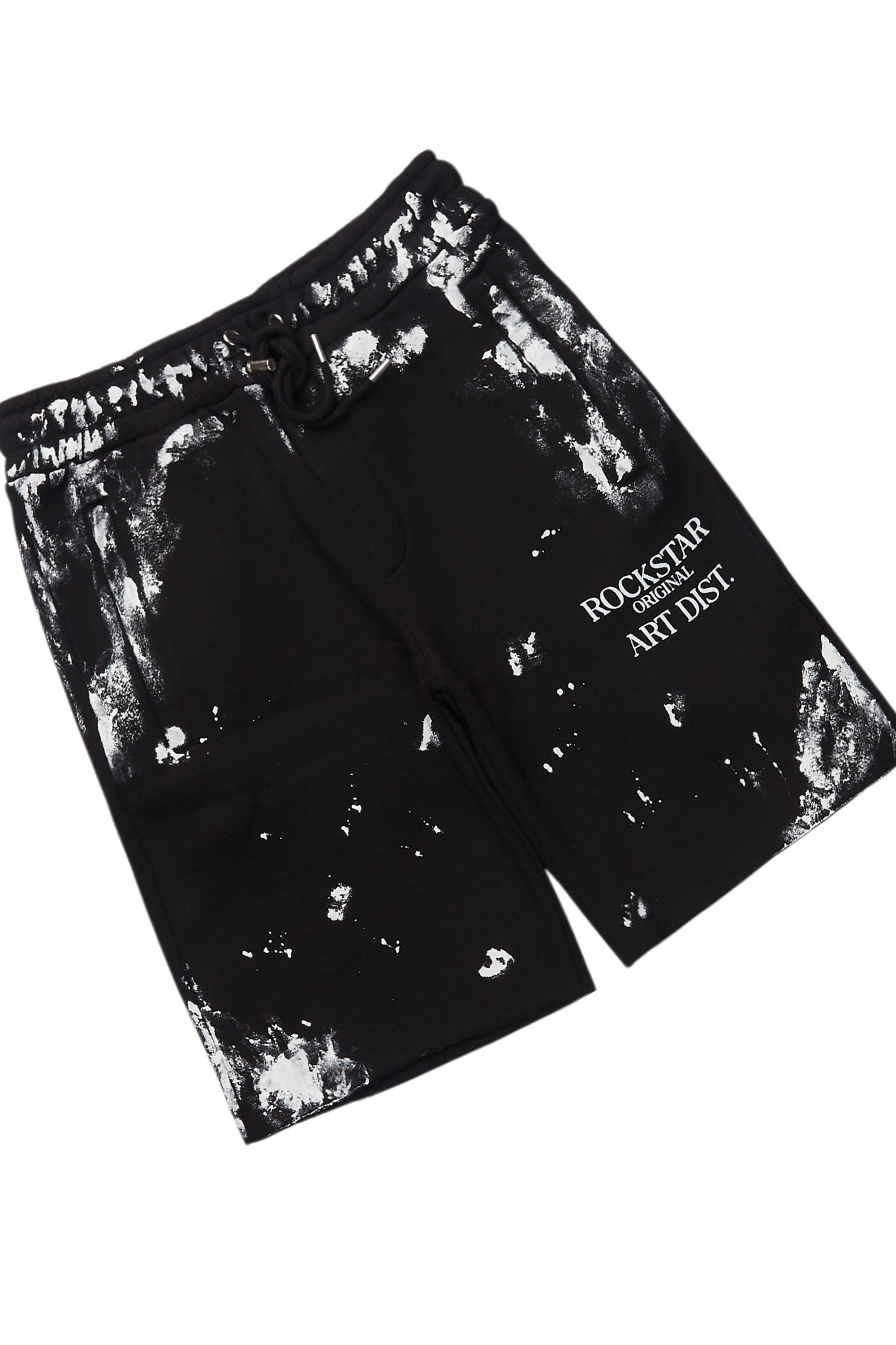 Fillip Black/White T-Shirt/Raw Edge Short Set