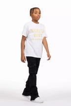 Boys Adalee Black Stacked Flare Jean