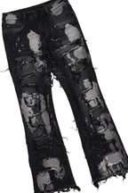 Boys Prudie Black Hoodie/Stacked Flare Jean Set