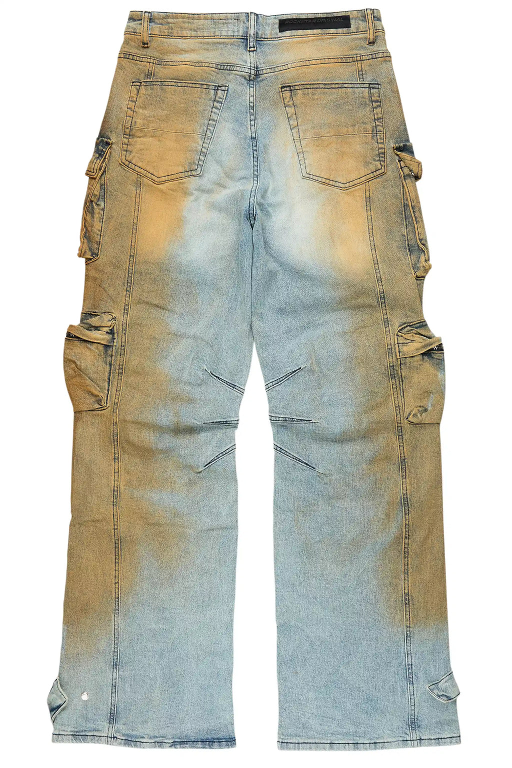 Mahesh Dirty Blue Baggy Cargo Jean