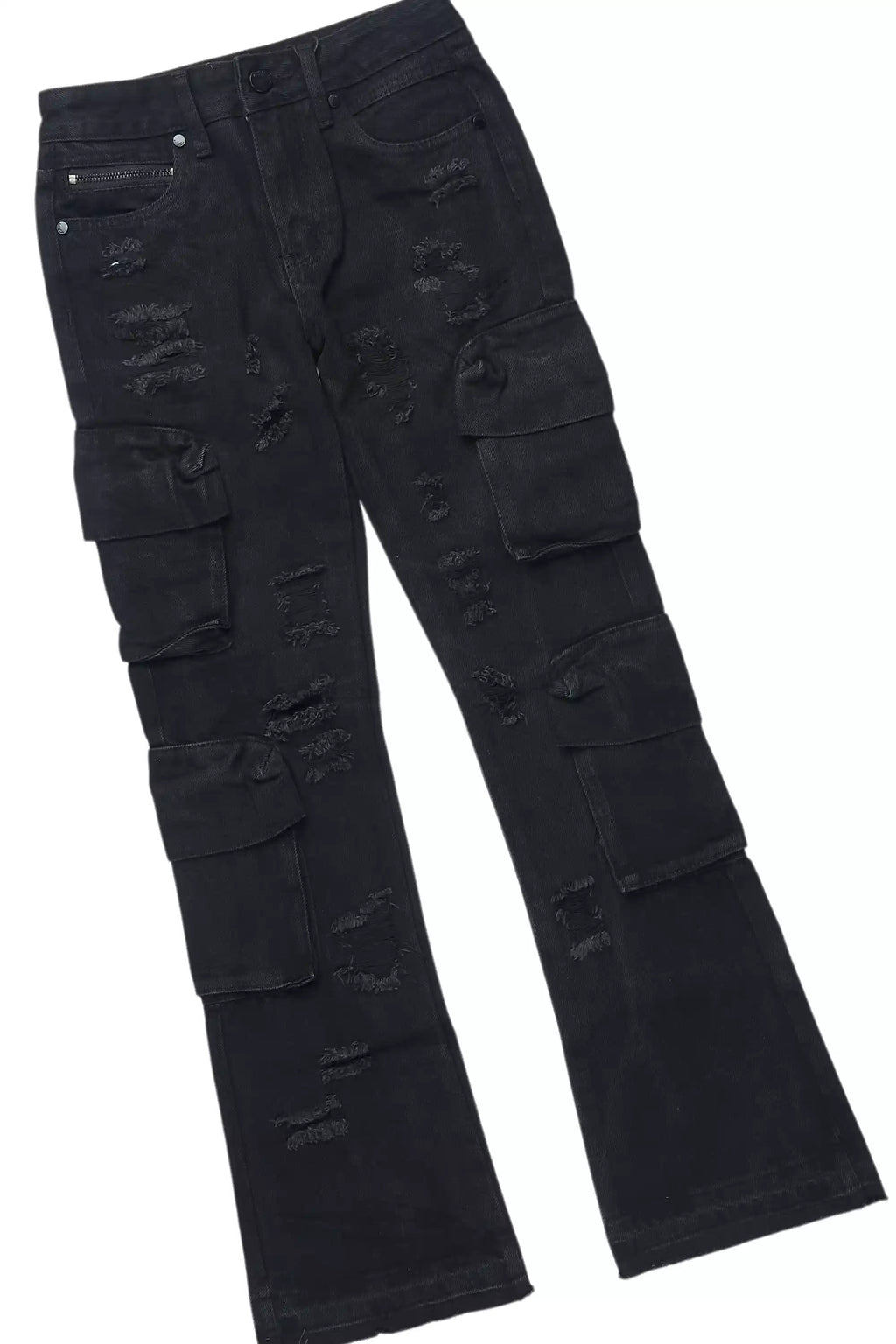 Boys Parsons Black/Yellow T-Shirt/Stacked Flare Jean Set