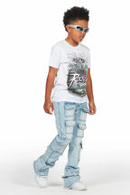Boys Kade Blue Stacked Flare Jean