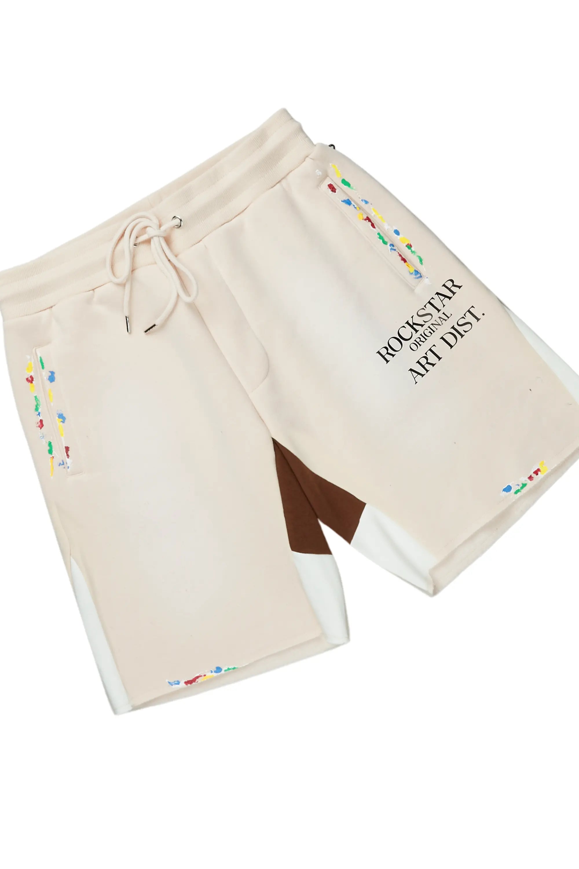 Boys Art Dist. White/Beige Short Set