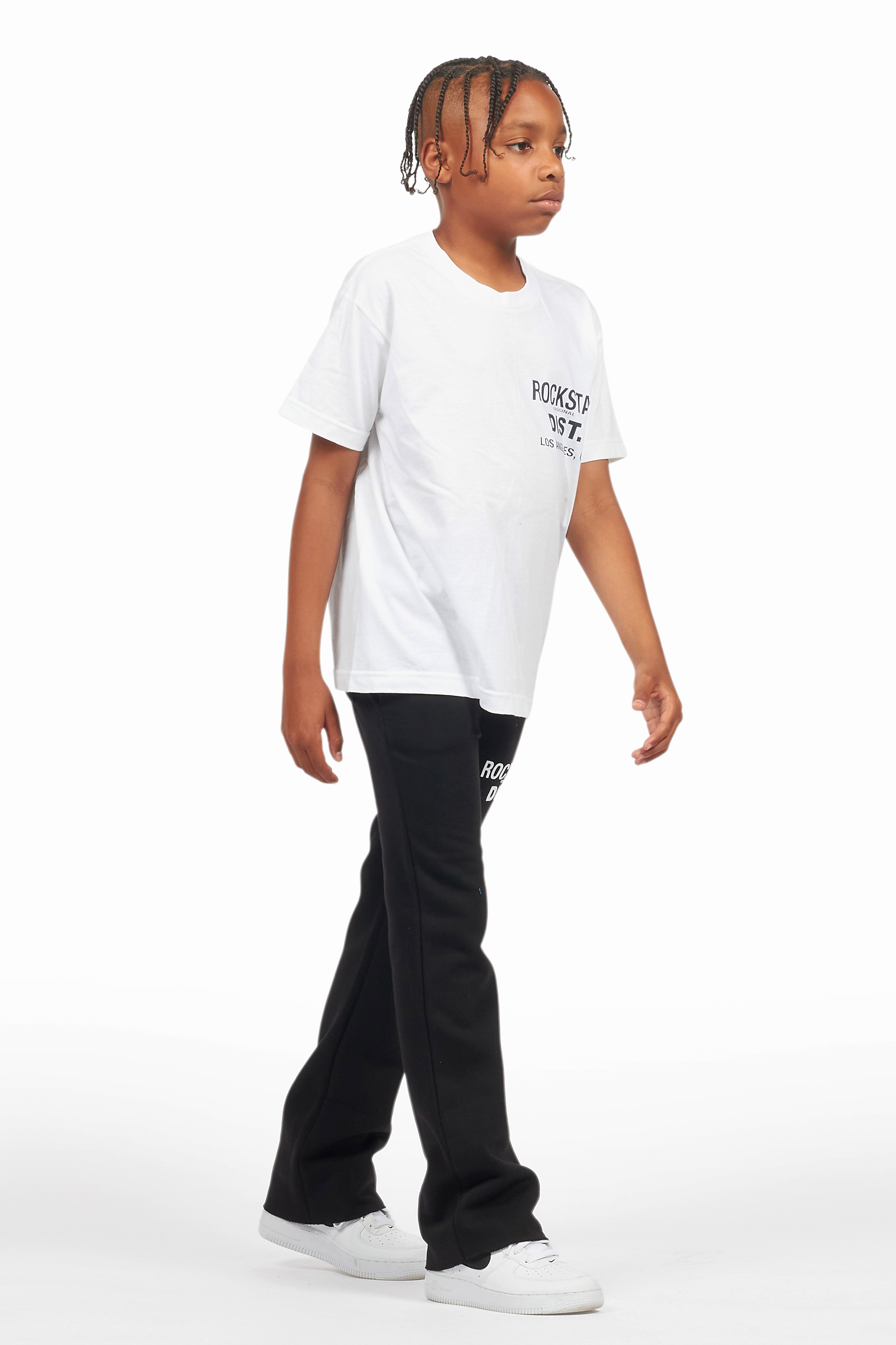 Boys Alpine Black Stacked Trackpant