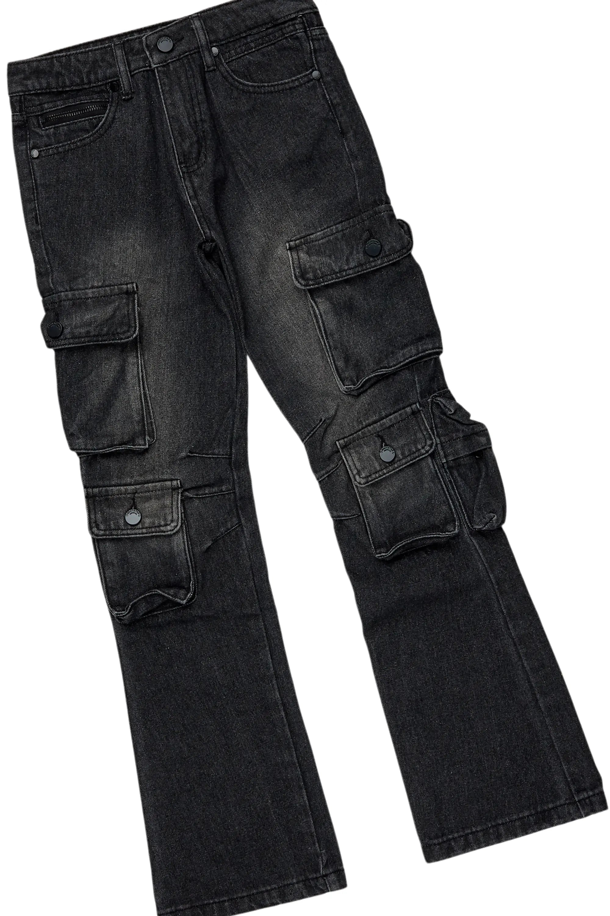 Boys Wizzurd White/Blue  T-Shirt/Baggy Fit Jean Set