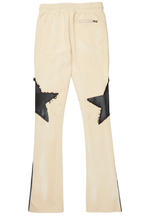 Capron Beige Patchwork Stacked Flare Pants