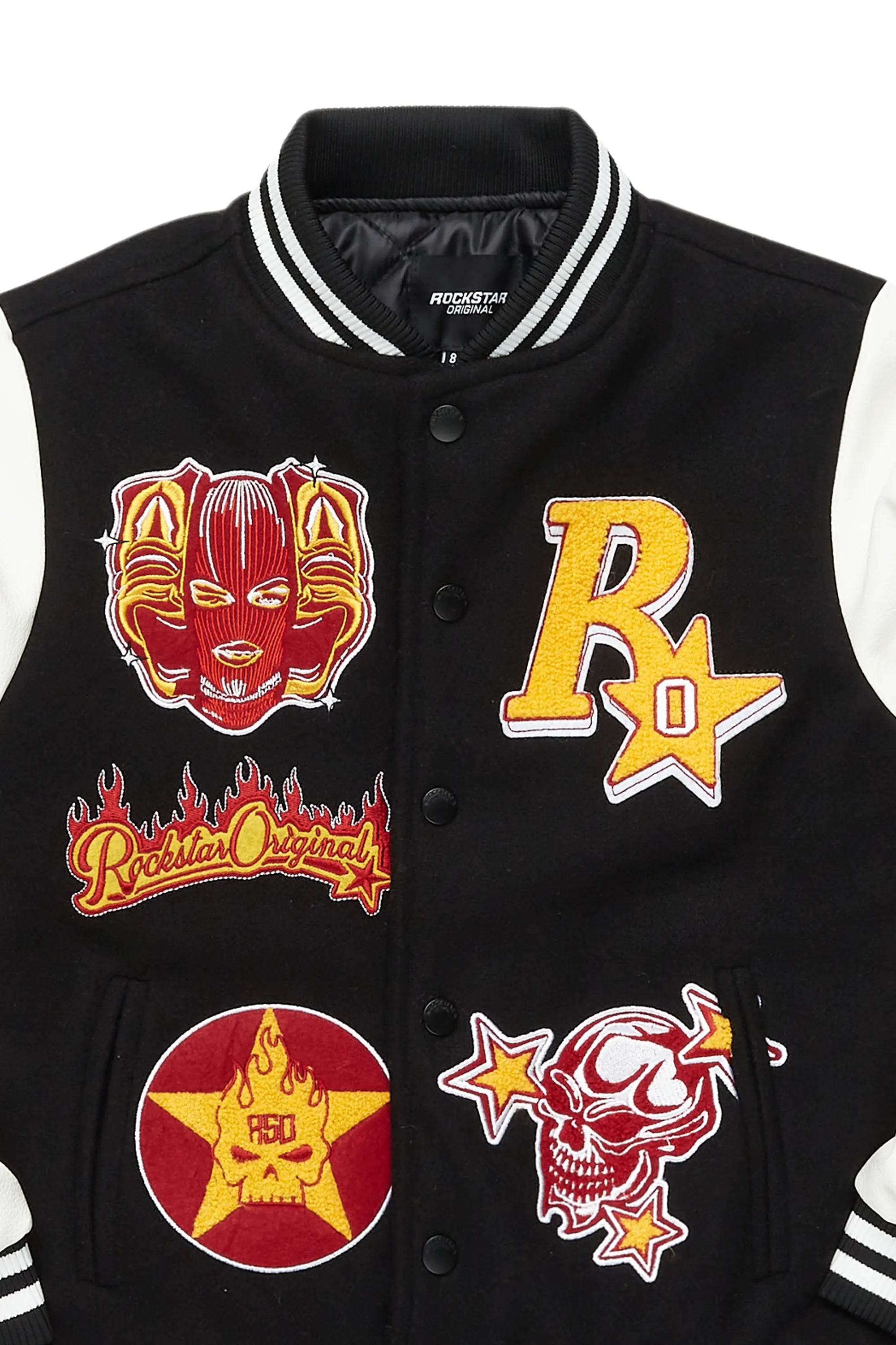 Boys Fio Black/White Varsity Jacket