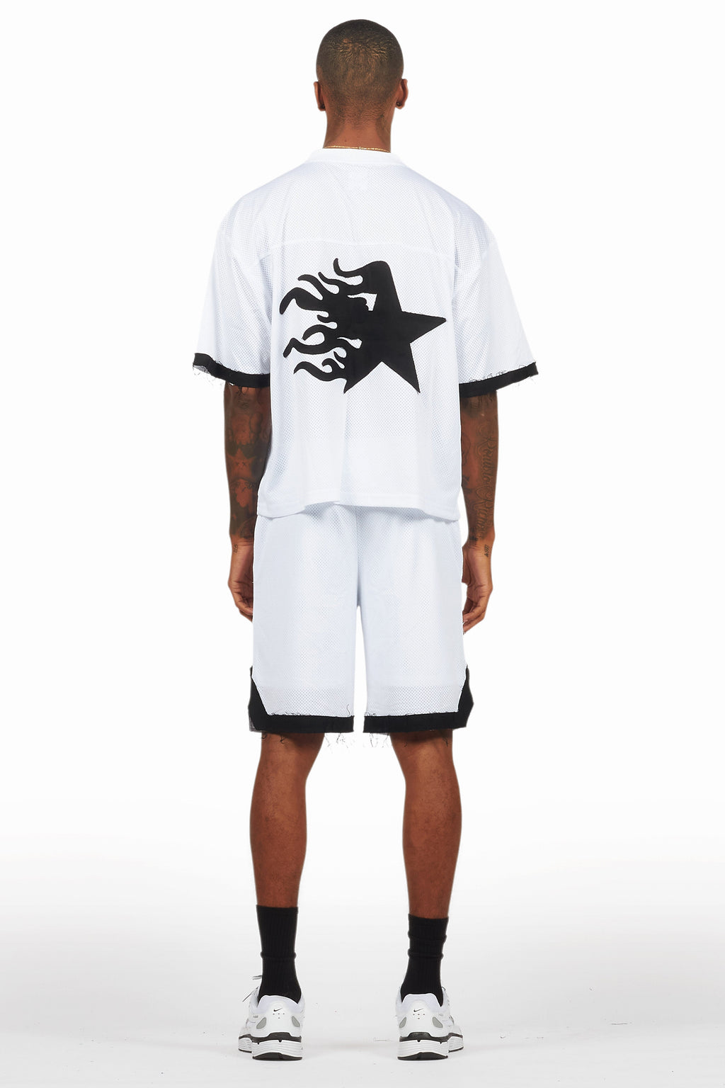 Pluton White Mesh T-Shirt/Short Set