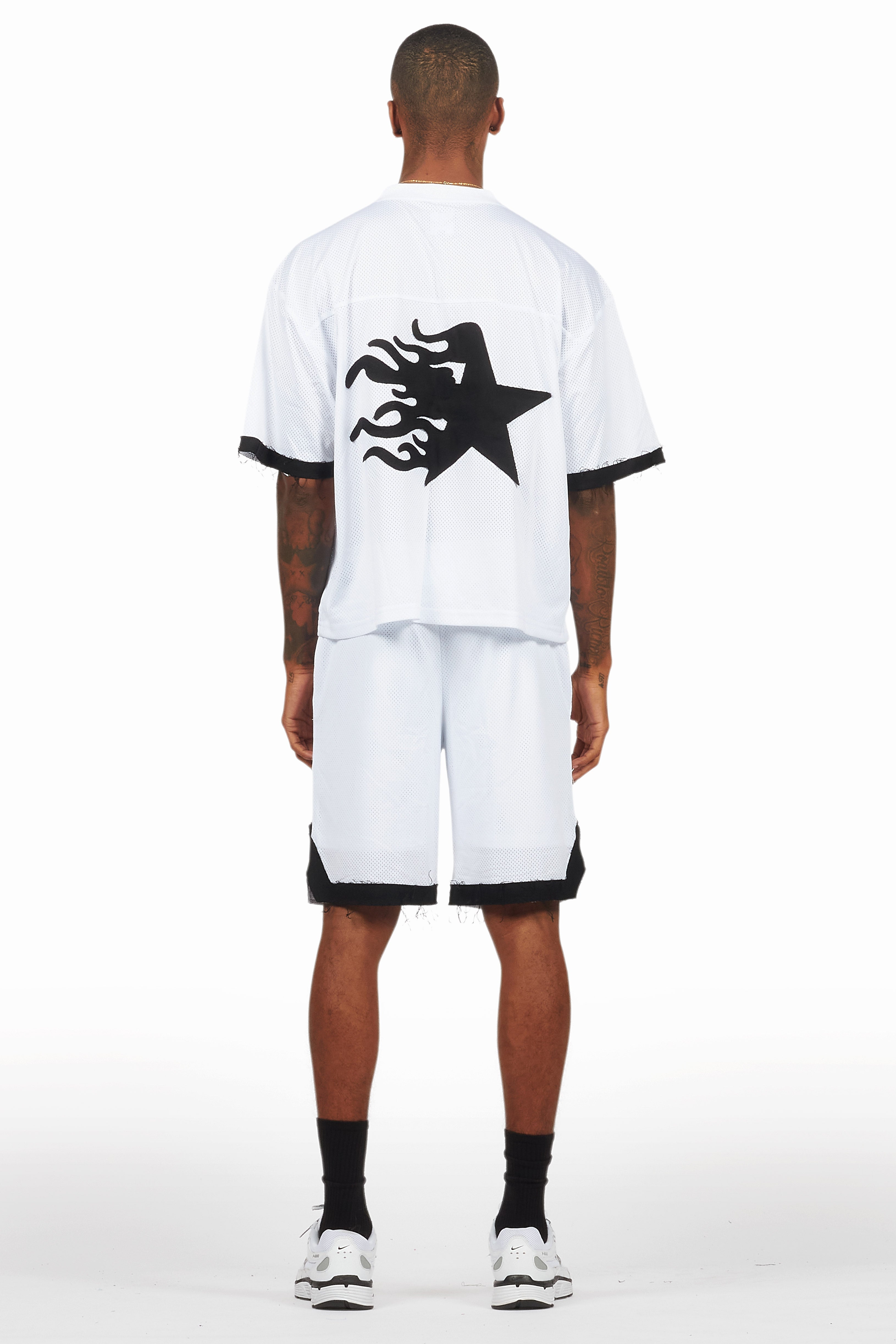 Pluton White Mesh T-Shirt/Short Set