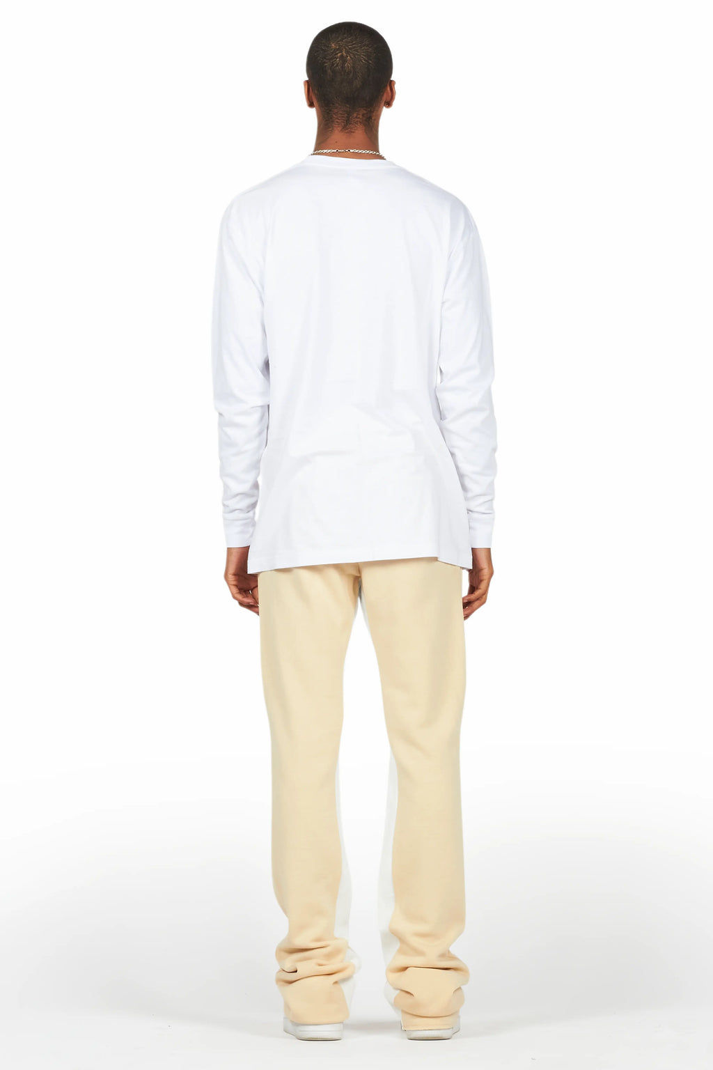 Raffer White/Beige Long Sleeve T-Shirt/Baggy Pant Set