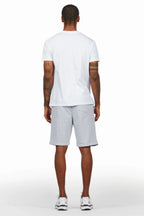 Theo White/Grey T-Shirt Short Set
