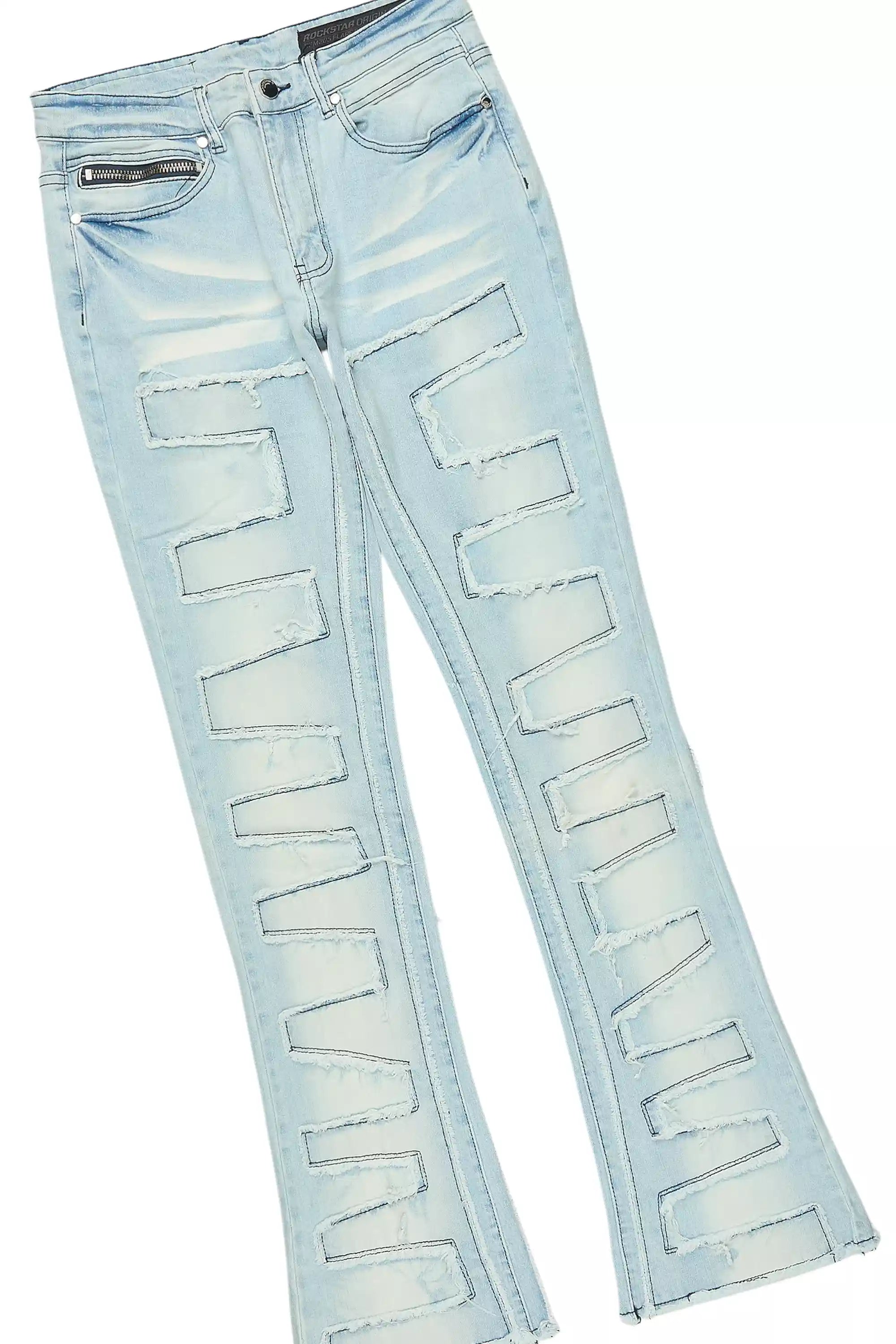 Amos Heather Grey Graphic T-Shirt/Stacked Flare Jean Bundle