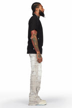 Taimo Grey Baggy Cargo Stacked Jean
