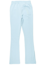 Angelo Sky Blue Patchwork Stacked Flare Pants