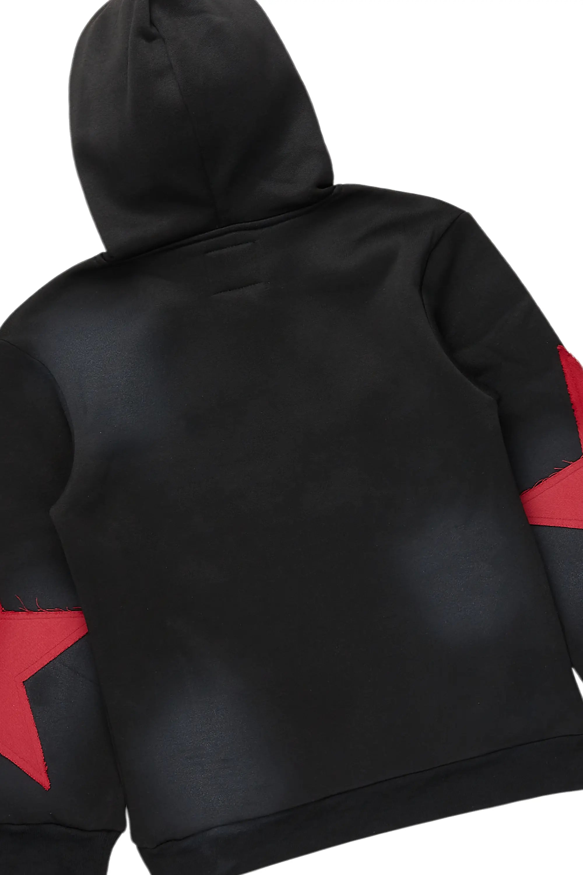 Boys Mallor Black/Red Stacked Hoodie Track Set