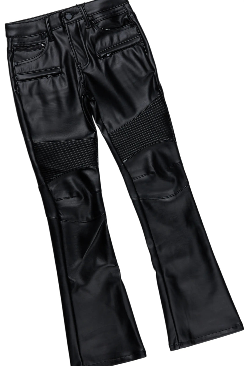 Boys Caston Vintage Beige Hoodie/Stacked PU Jean Set