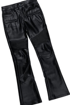 Boys Caston Vintage Beige Hoodie/Stacked PU Jean Set