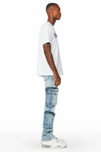 Sutton Blue Stacked Flare Jean