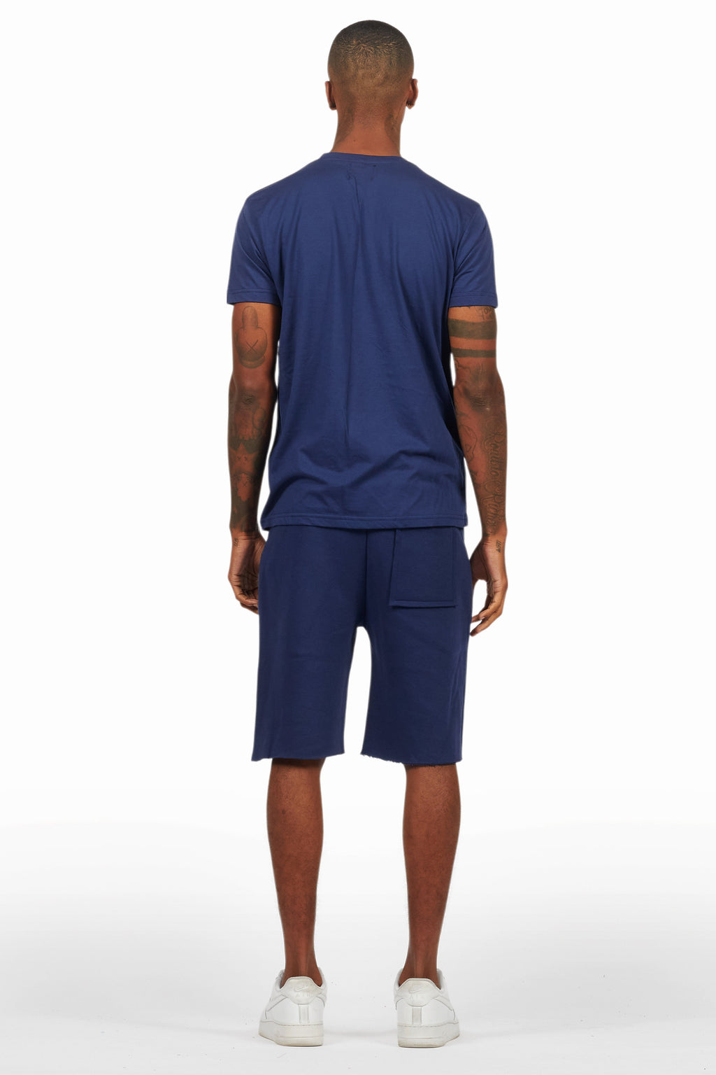 Raffer Navy T-Shirt/Raw Edge Short Set