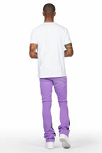 Smitty Purple/White T-Shirt/Stacked Flare Pant Set