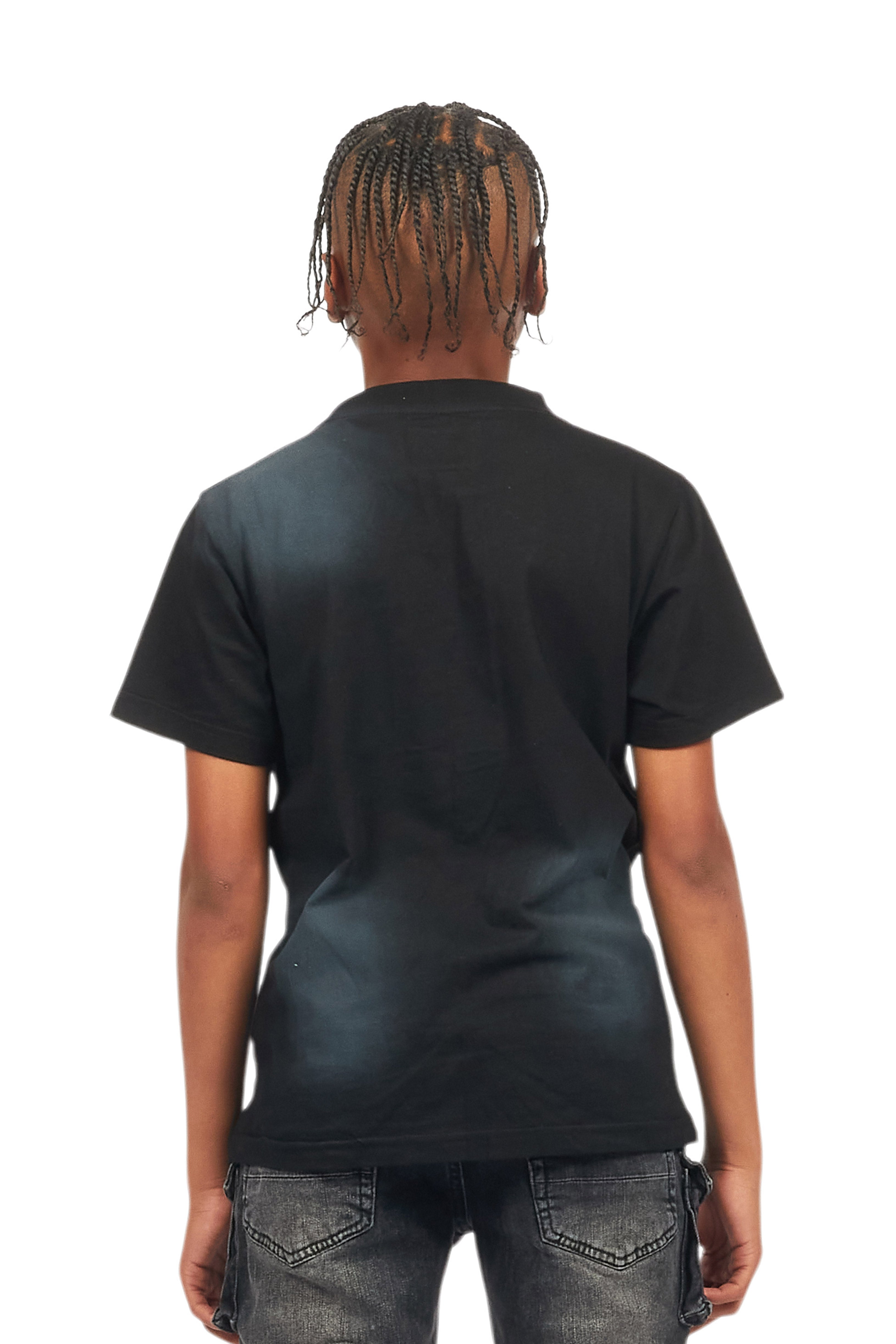 Boys Ezra Vintage Black Graphic T-Shirt