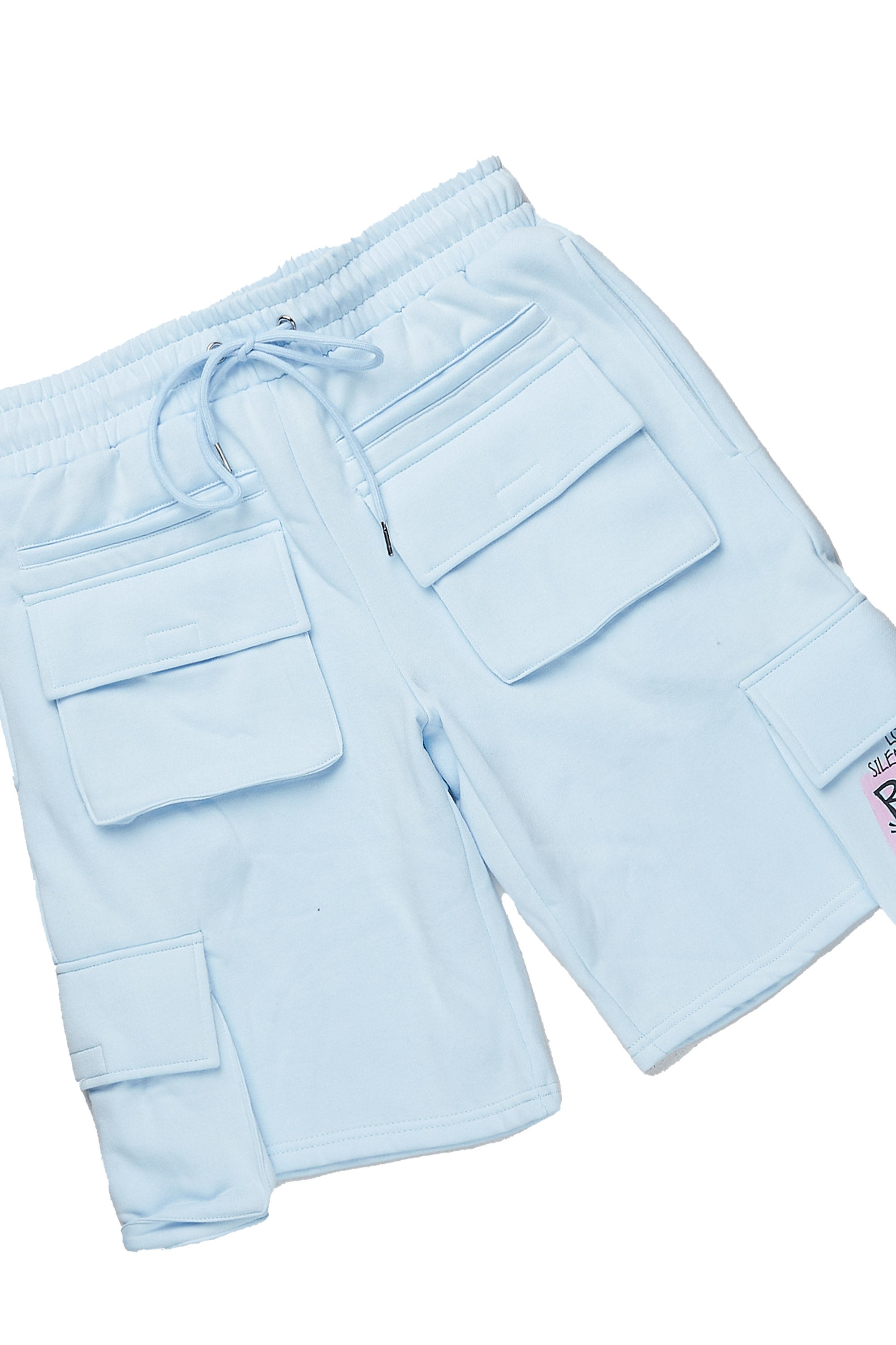 Beno Baby Blue T-Shirt Cargo Shorts Set