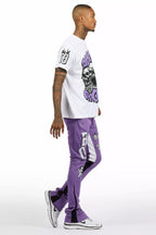 Rune Purple/White T-Shirt/Stacked Flare Track Set