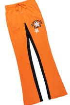 Mallor Orange Baggy Stacked Hoodie Track Set