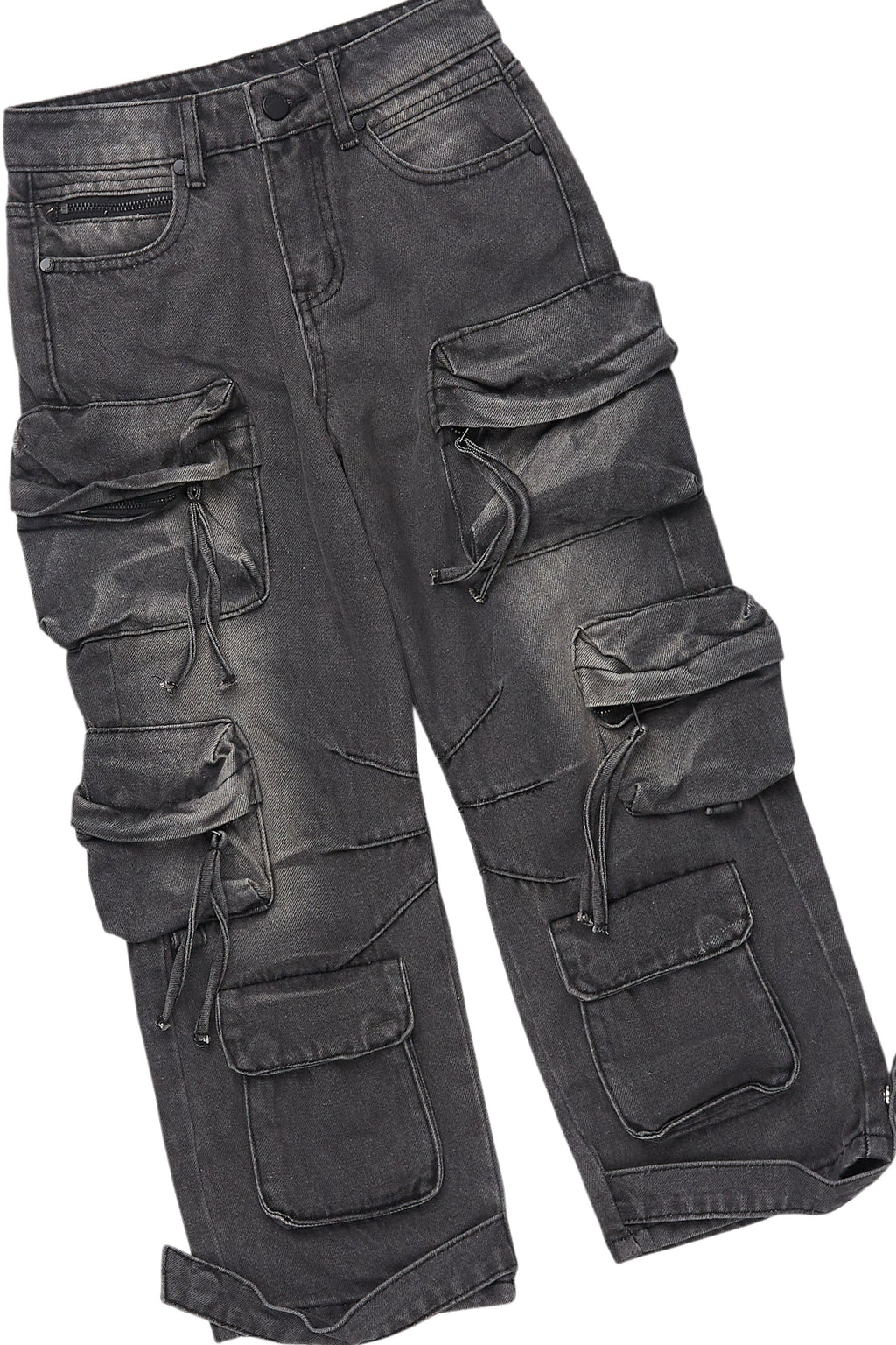 Boys Kip Vintage Black/Fuchsia T-Shirt/Stacked Flare Jean Set