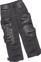 Boys Kip Vintage Black/Fuchsia T-Shirt/Stacked Flare Jean Set