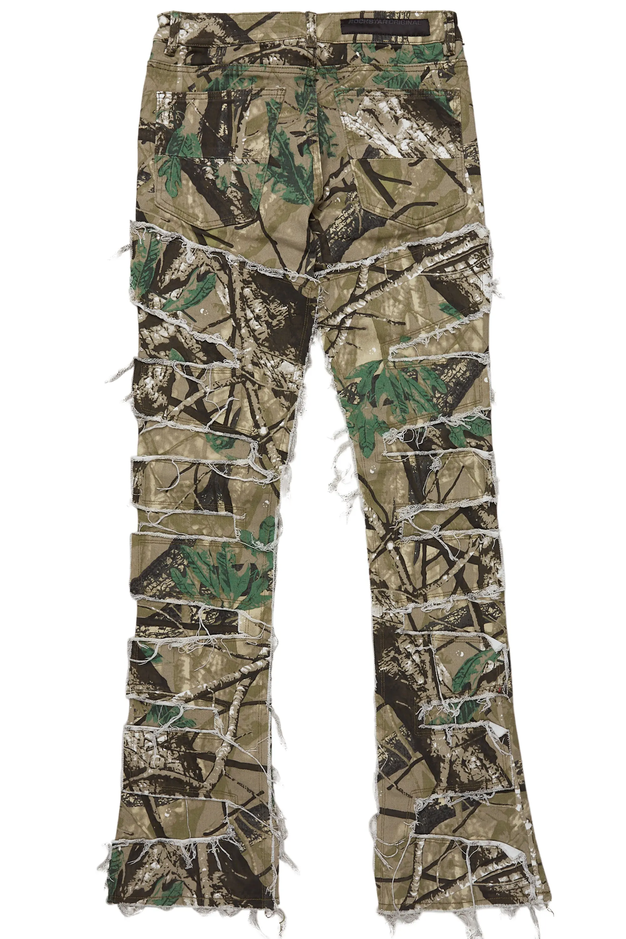 Egras Tree Camo Painter Stacked Flare Jean
