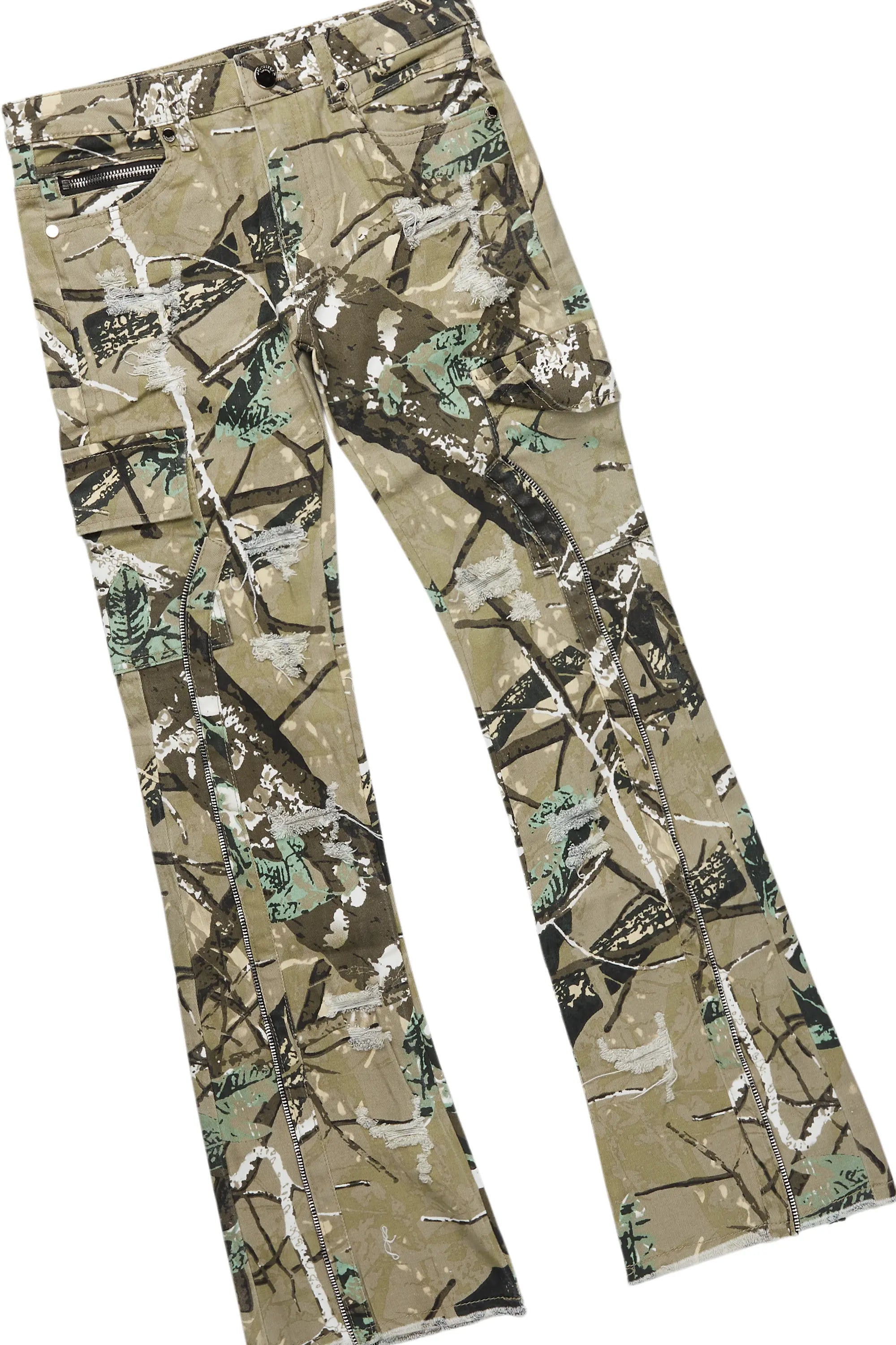 Boys Beau Vintage Navy Hoodie & Hutch Tree Camo Stacked Jean Set