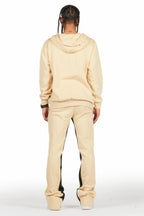 Raffer Beige Hoodie Baggy Fit Pant Track Set