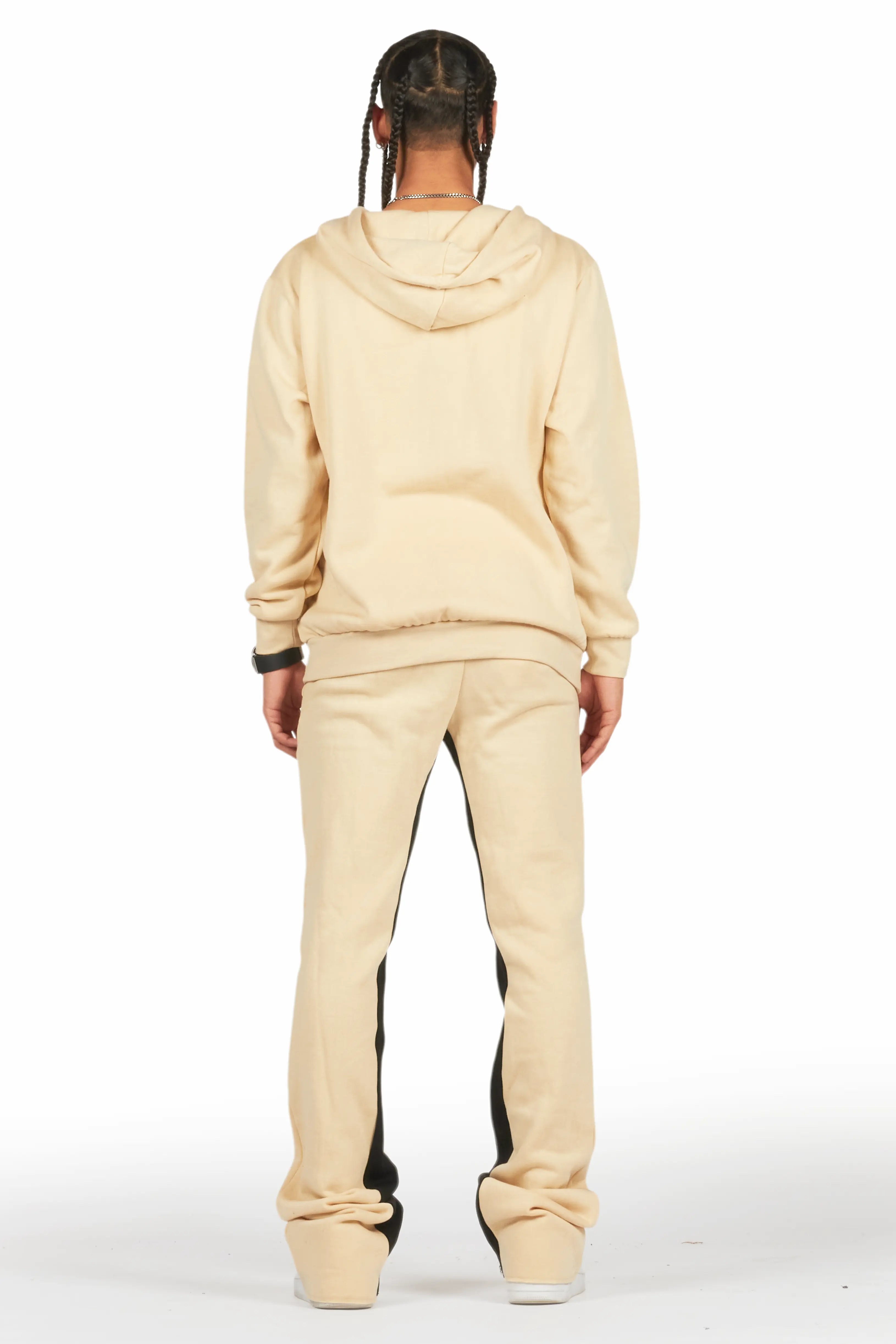Raffer Beige Hoodie Baggy Fit Pant Track Set