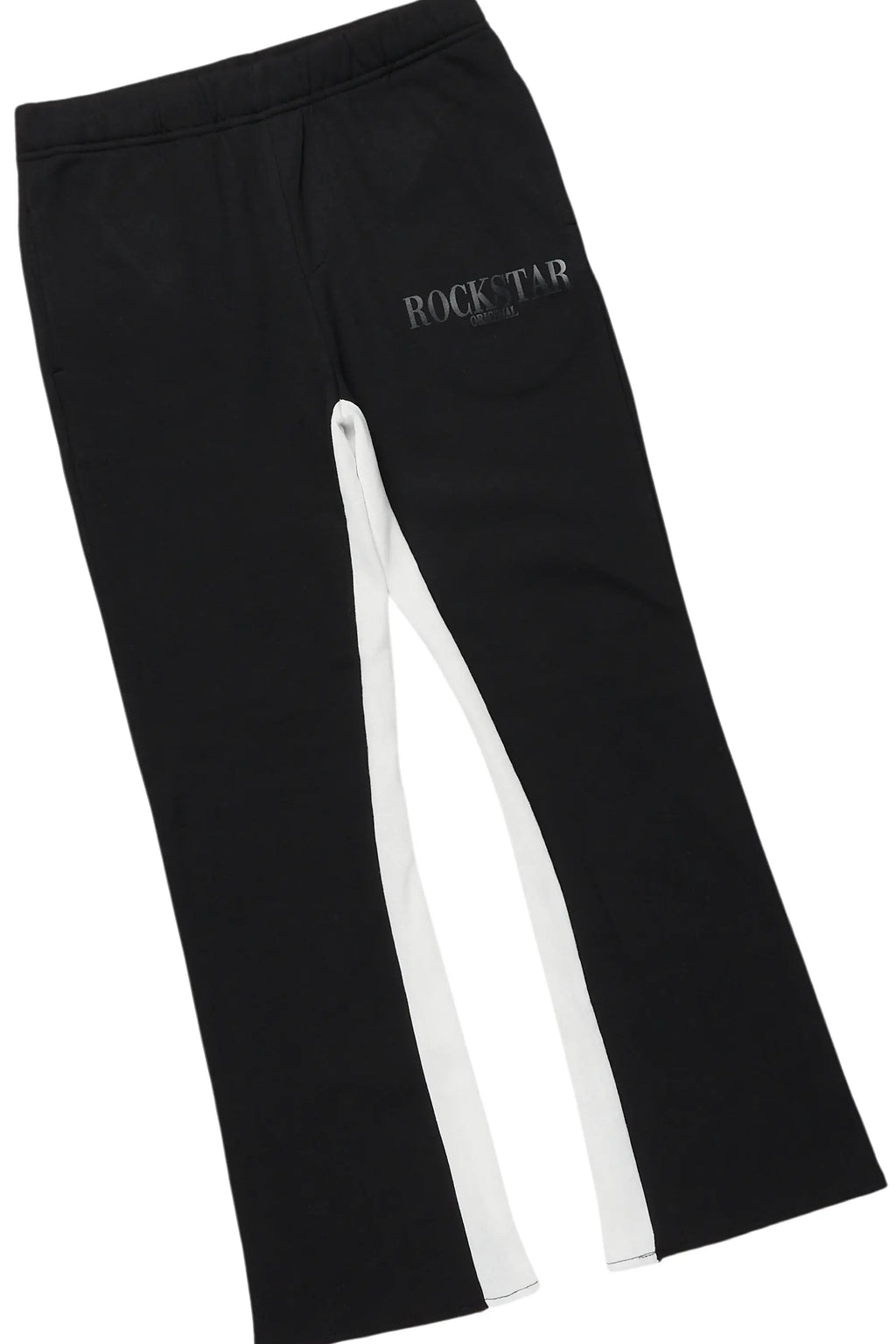 Boys Amina Black T-Shirt/Stacked Baggy Flare Pant Set