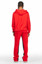 Jaco Red Hoodie Baggy Fit Pant Track Set