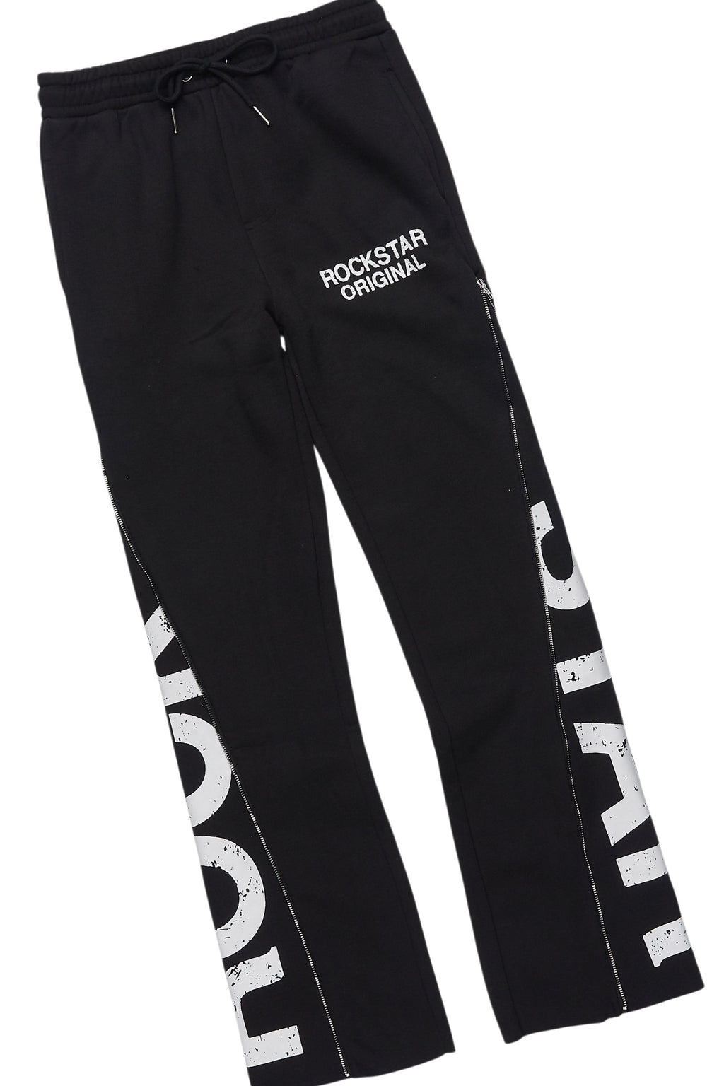 Boys Deniska Black T-Shirt Baggy Stacked Flare Set