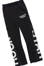 Boys Deniska Black T-Shirt Baggy Stacked Flare Set