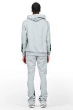 Bubble Grey/Black Stacked Flare Hoodie Track Set