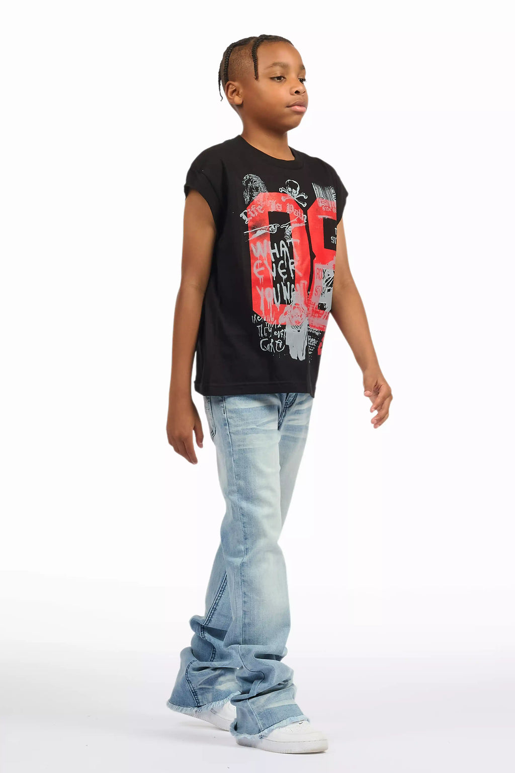 Boys Dag Dark Blue Stacked Flare Jean