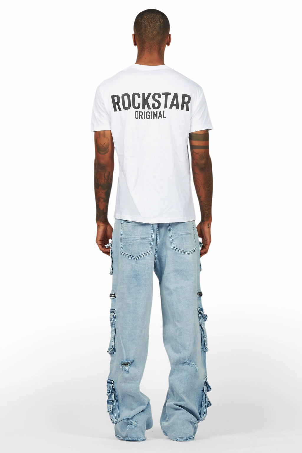 Valo Light Blue Painter Baggy Cargo Jean